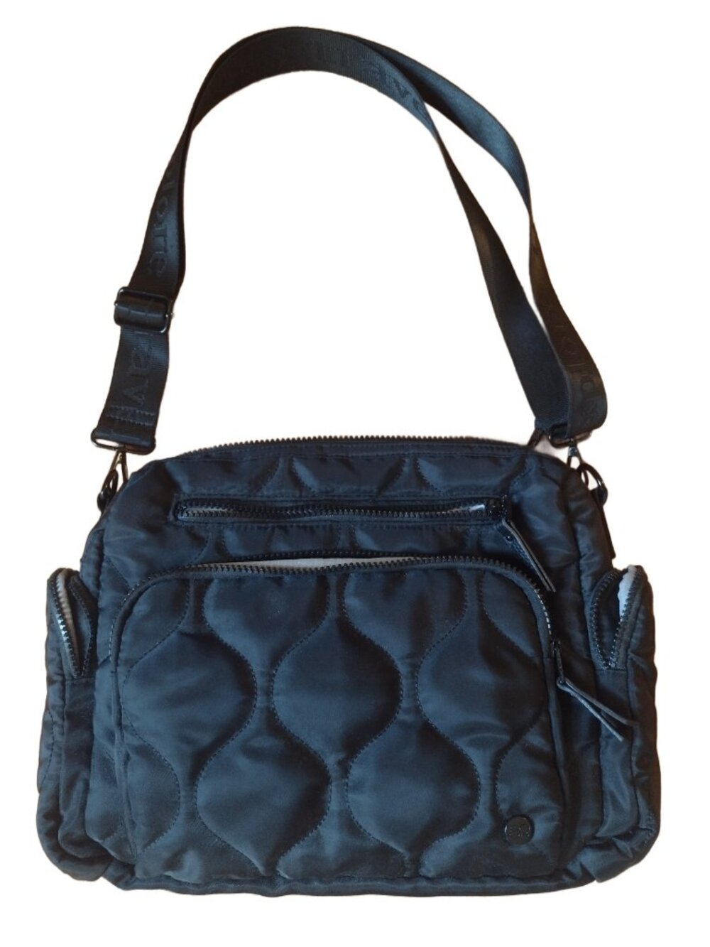 Samantha Brown To-Go Quilted Cargo Crossbody Black NEW